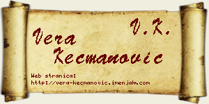 Vera Kecmanović vizit kartica